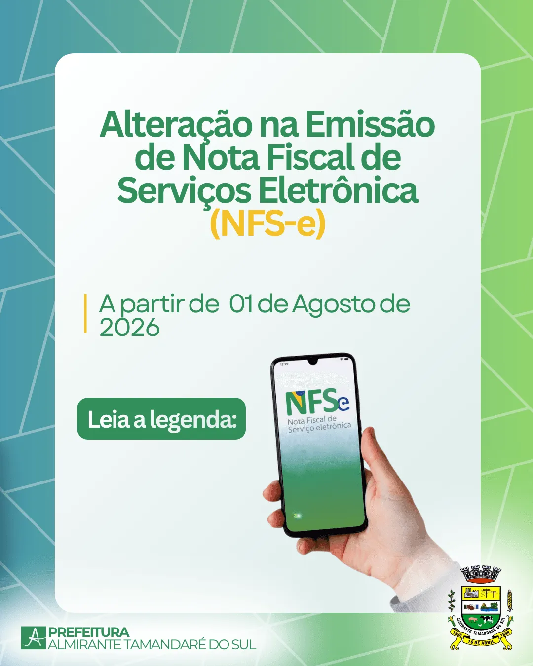 Imagem destaque da notícia: Emissão de Nota Fiscal de Serviços passa a ser feita exclusivamente pelo Emissor Nacional a partir de agosto